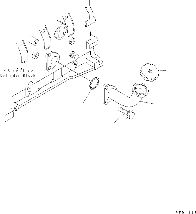 Komatsu parts book diagram for 4D102E-1A S/N 26200282-UP: OIL FILLER(#26200974-)
