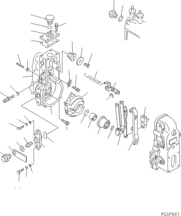 Komatsu parts book diagram for 4D102E-1A S/N 26200282-UP: FUEL INJECTION PUMP (GOVERNOR) (1/2) (INNER PARTS)(#26200974-)