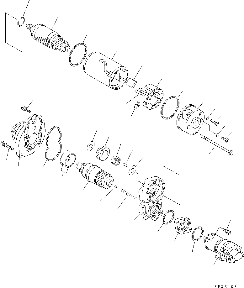 Komatsu parts book diagram for 4D102E-1A S/N 26200282-UP: STARTING MOTOR (4.5KW) (INNER PARTS)