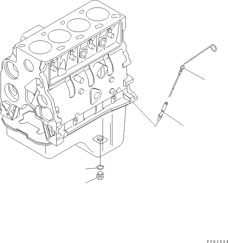 Engines Komatsu / 4D102E-1C-1C S/N 26200163-UP(4d102e3c) / OIL LEVEL SENSOR AND OIL GAUGE(#26209123-)(030340 : A2110-01C6)