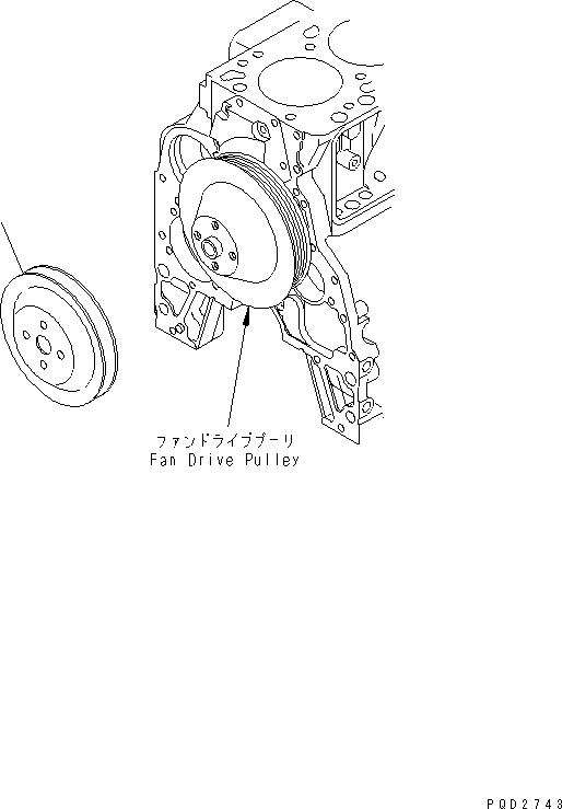 Engines Komatsu / 4D102E-1C-1C S/N 26200163-UP(4d102e3c) / FAN PULLEY (WITH 25A ALTERNATOR)(#26222779-)(030880 : A5050-01B0)