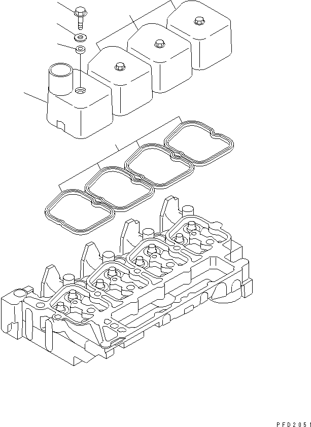 Engines Komatsu / 4D102E-1B-M S/N 26200282-UP(4d102e4r) / HEAD COVER (WITH OIL FILLER CAP)(#26200282-26220121)(030050 : A111P-01A0)