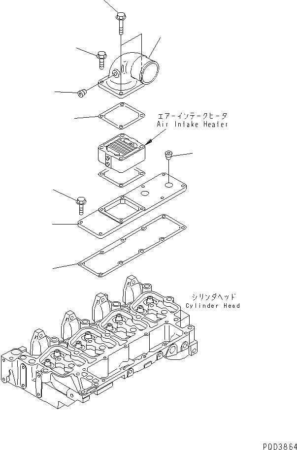 Engines Komatsu / 4D102E-1B-M S/N 26200282-UP(4d102e4r) / AIR CONNECTOR(030080 : A131P-01A0)
