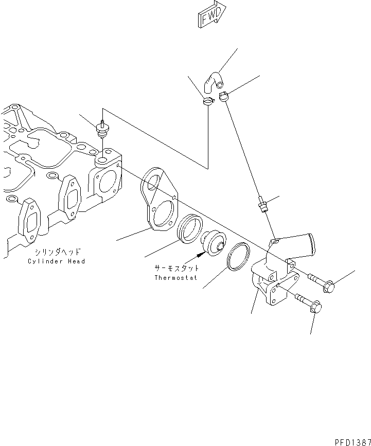 Engines Komatsu / 4D102E-1B-M S/N 26200282-UP(4d102e4r) / THERMOSTAT HOUSING(030160 : A173P-01A0)