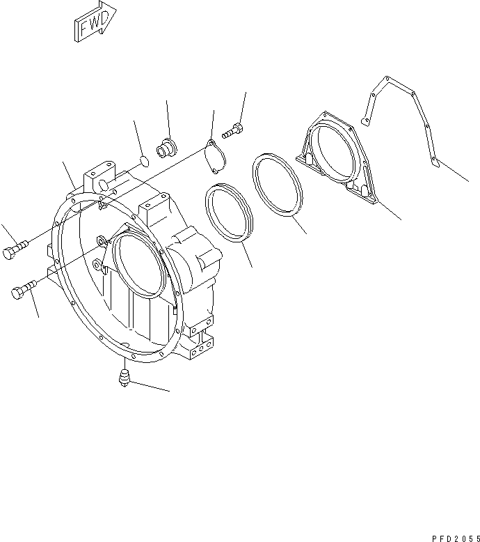 Engines Komatsu / 4D102E-1B-M S/N 26200282-UP(4d102e4r) / FLYWHEEL HOUSING(#26238746-)(030340 : A2219-01A5)