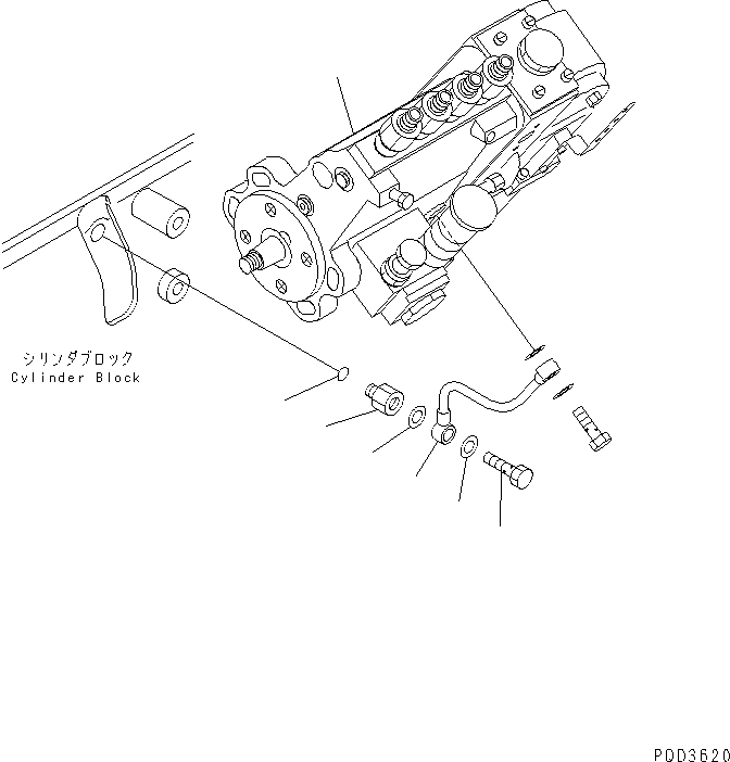 Engines Komatsu / 4D102E-1B-M S/N 26200282-UP(4d102e4r) / FUEL INJECTION PUMP AND OIL PIPING(030530 : A401P-01A0)
