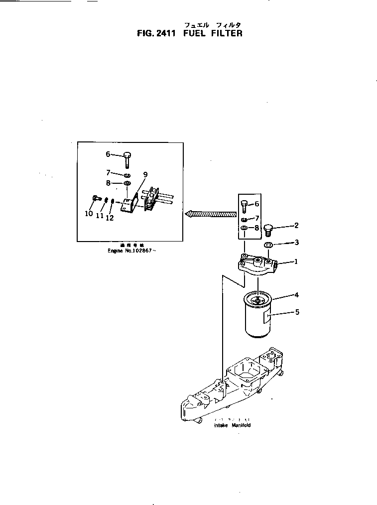 Engines Komatsu / 4D105-5N S/N 151749-UP(4d105-0c) / FUEL FILTER(120030 : 2411)