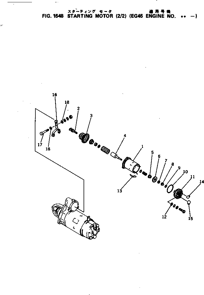 Engines Komatsu / 4D105-3H S/N 44607-UP(4d105-bc) / STARTING MOTOR (2/2) (#..-)(150100 : 1548)