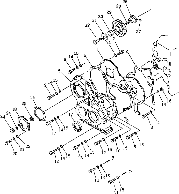 Engines Komatsu / 4D105-5H S/N 106581-UP(4d105-br) / FRONT COVER AND GEAR(060030 : 0205)