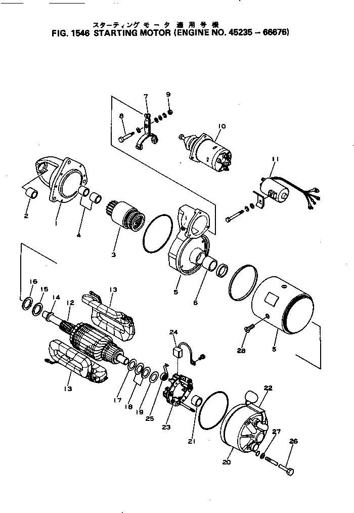 Engines Komatsu / 4D105-3D S/N 41251-UP(4d105-dr) / STARTING MOTOR(#45235-66676)(150070 : 1546)