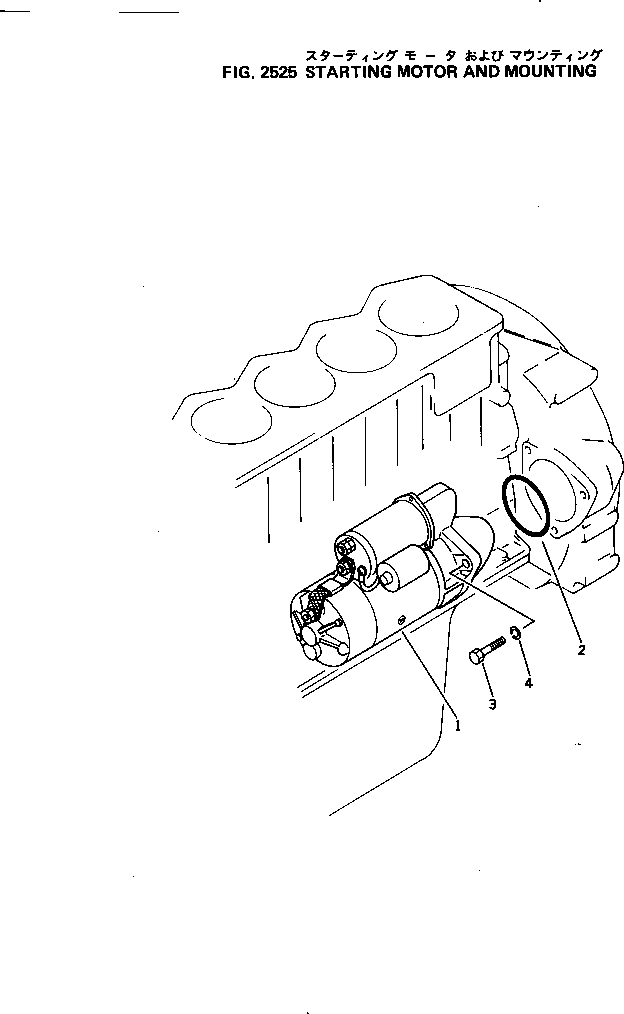 Komatsu parts book diagram for 4D105-5J S/N 102876-UP: STARTING MOTOR AND MOUNTING