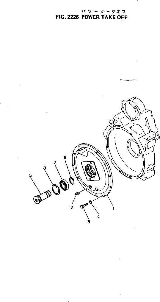 Komatsu parts book diagram for 4D105-5K S/N 150001-UP: POWER TAKE OFF
