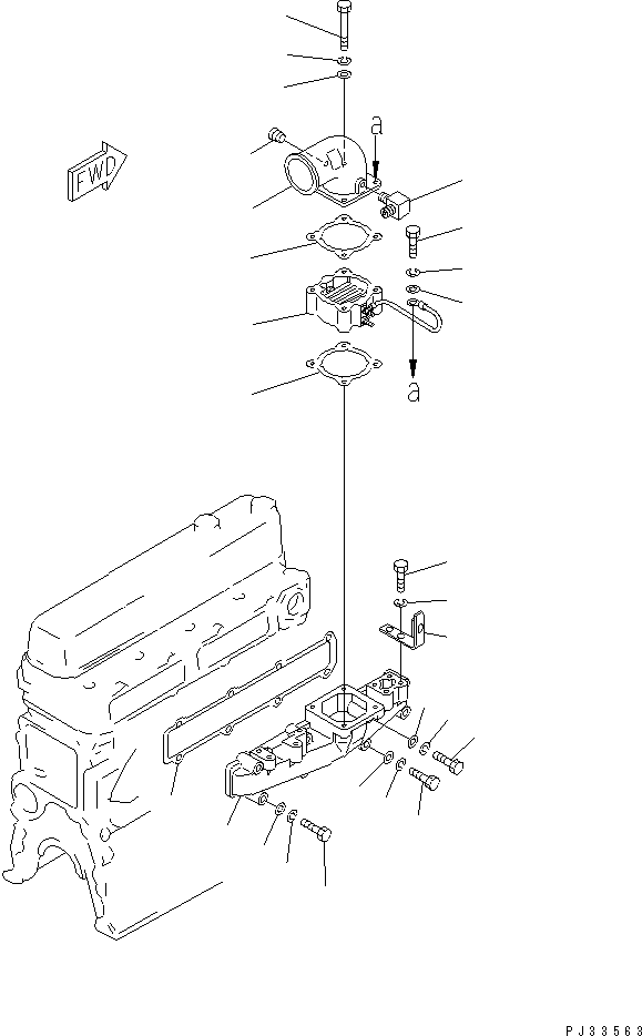 Engines Komatsu / 4D105-5T S/N 106581-UP(4d105-jc) / AIR INTAKE MANIFOLD AND CONNECTION(030040 : 0131)