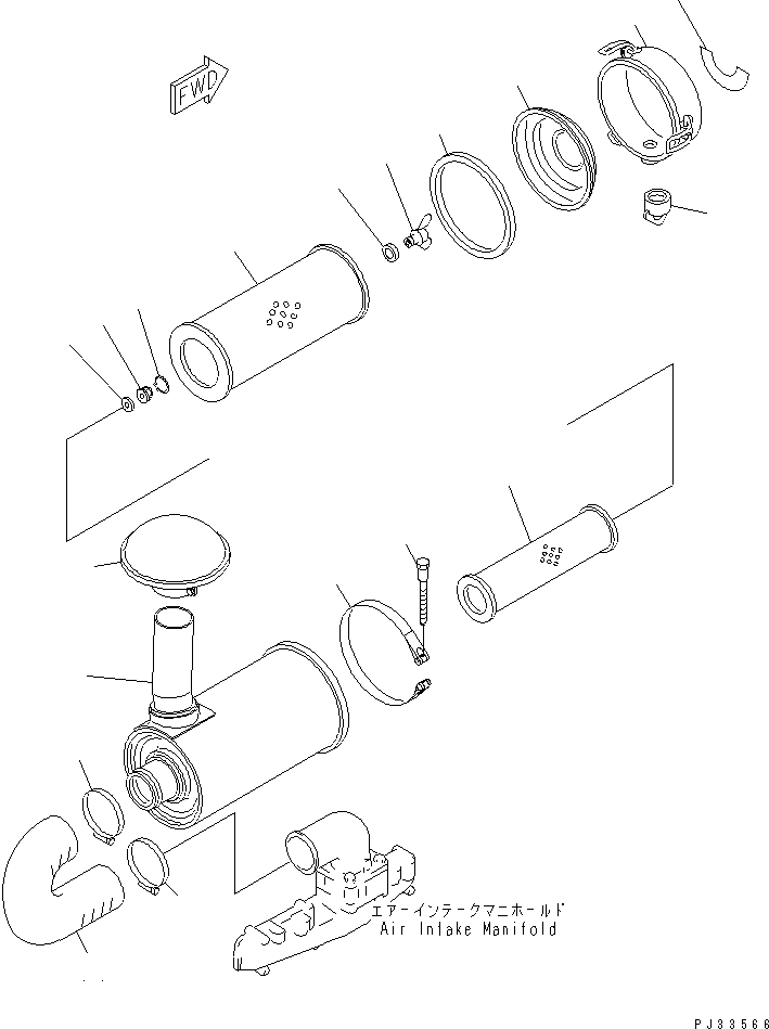 Engines Komatsu / 4D105-5T S/N 106581-UP(4d105-jc) / AIR CLEANER(030050 : 0142)