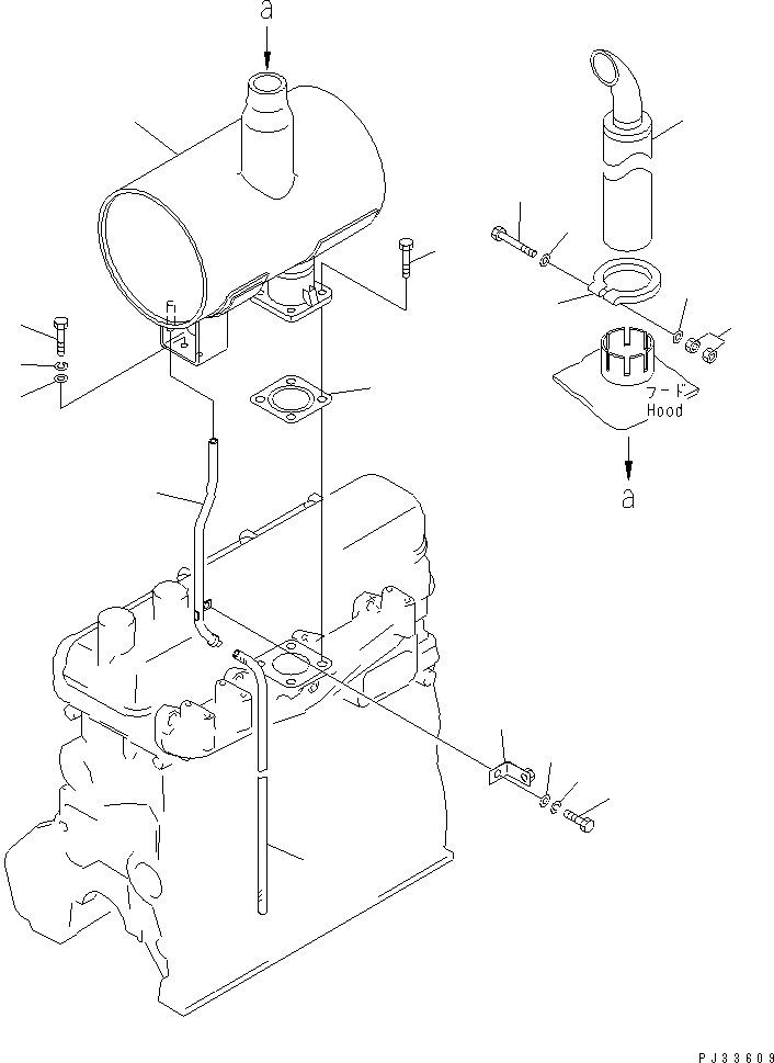 Engines Komatsu / 4D105-5T S/N 106581-UP(4d105-jc) / MUFFLER AND MOUNTING(030070 : 0161)
