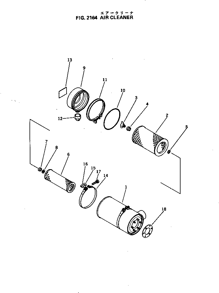 Engines Komatsu / 4D105-5G S/N 105504-UP(4d105-rr) / AIR CLEANER(030060 : 2164)