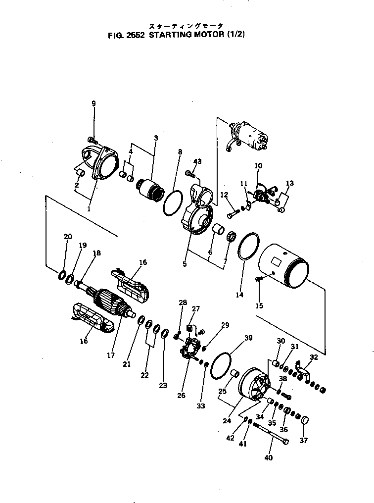 Engines Komatsu / 4D105-5G S/N 105504-UP(4d105-rr) / STARTING MOTOR (1/2)(150060 : 2552)