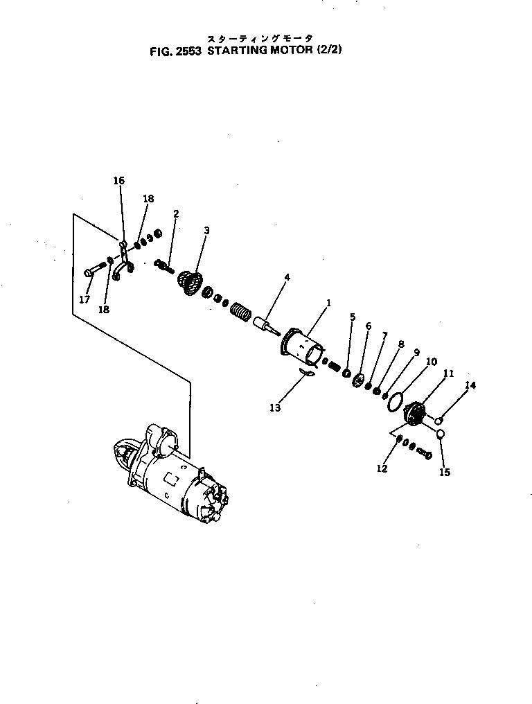 Engines Komatsu / 4D105-5G S/N 105504-UP(4d105-rr) / STARTING MOTOR (2/2)(150070 : 2553)