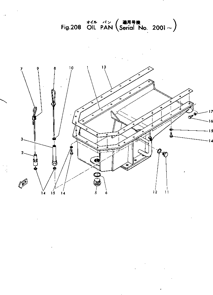 Komatsu parts book diagram for 4D115-1G S/N 101-UP: OIL PAN(#2001-)