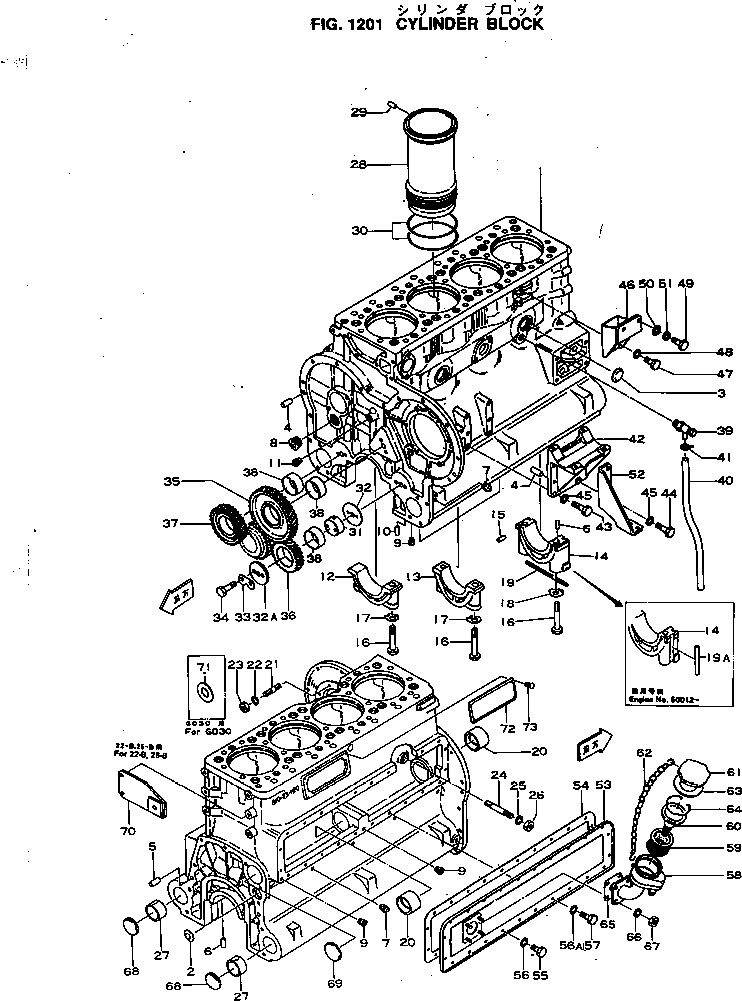 Engines Komatsu / 4D120-11G S/N 50024-UP(4d120-0c) / CYLINDER BLOCK(060010 : 1201)