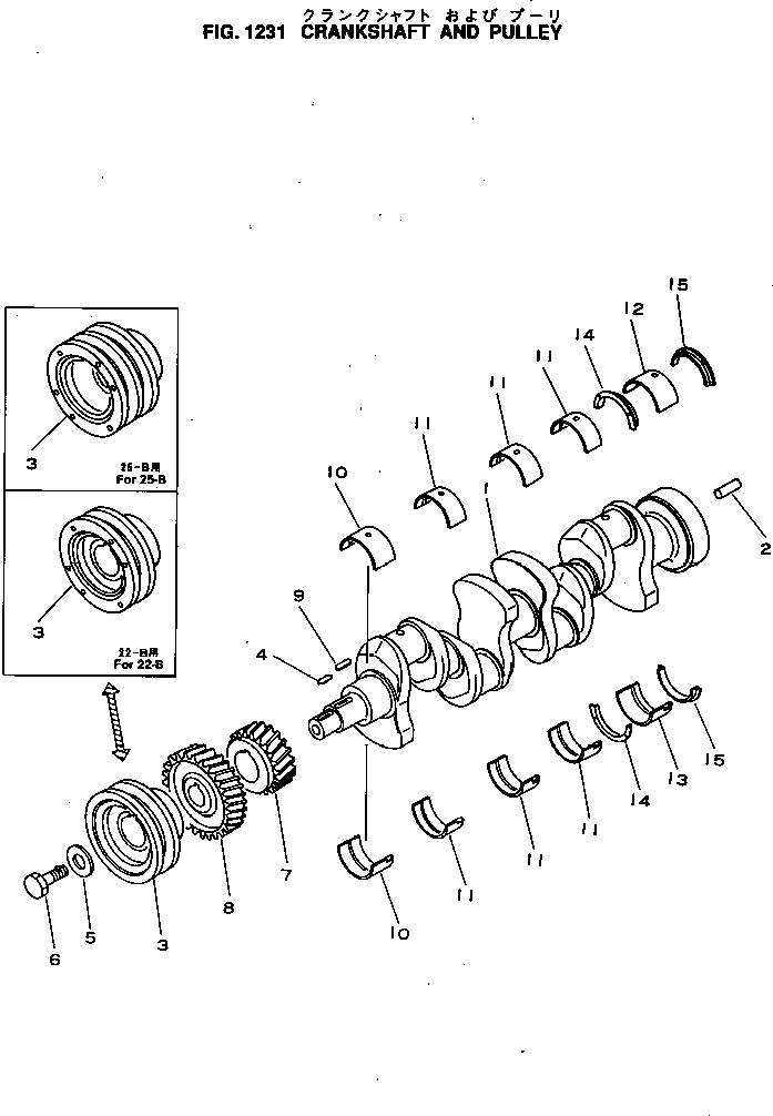 Engines Komatsu / 4D120-11G S/N 50024-UP(4d120-0c) / CRANKSHAFT AND PULLEY(060050 : 1231)
