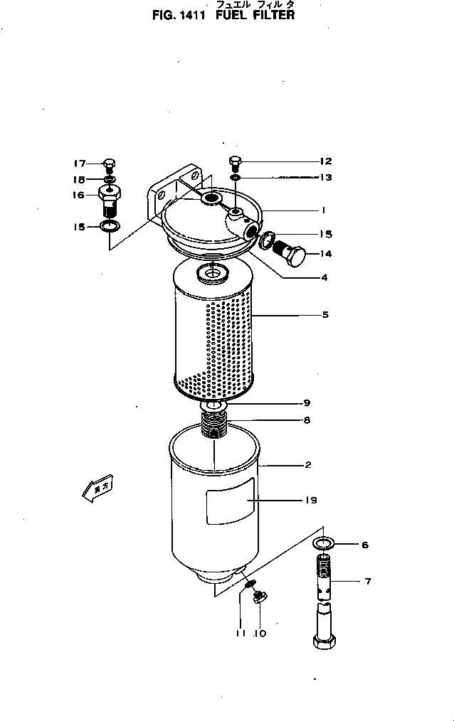 Engines Komatsu / 4D120-11C S/N 50798-UP(4d120-1r) / FUEL FILTER(120020 : 1411)
