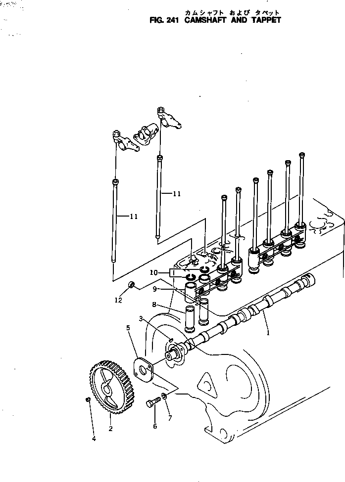 Engines Komatsu / 4D130-1C-A S/N 10544-UP(4d130-0c) / CAMSHAFT AND TAPPET(060080 : 241)