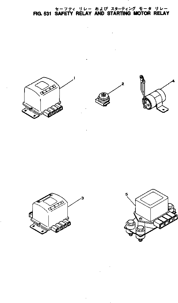 Engines Komatsu / 4D130-1G-V S/N 10030-UP(4d130-6c) / SAFETY RELAY AND STARTING MOTOR RELAY(150050 : 531)