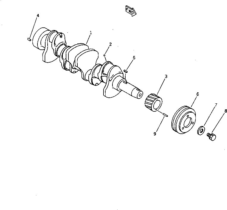 Komatsu parts book diagram for 4D84-2A S/N 00000-UP: CRANKSHAFT(#00101-)