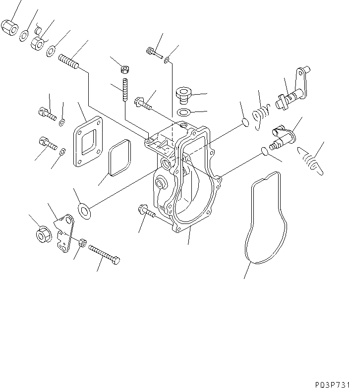 Komatsu parts book diagram for 4D84-2A S/N 00000-UP: FUEL INJECTION PUMP (GOVERNOR) (1/2)(#00101-)