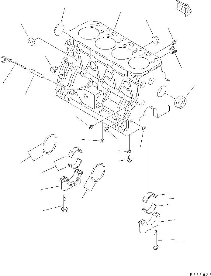 Engines Komatsu / 4D84-2B S/N 00000-UP(4d84-2br) / CYLINDER BLOCK(#00101-)(060010 : 0201)