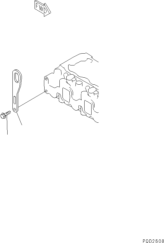 Komatsu parts book diagram for 4D84E-3E S/N 03508-UP: REAR HANGER
