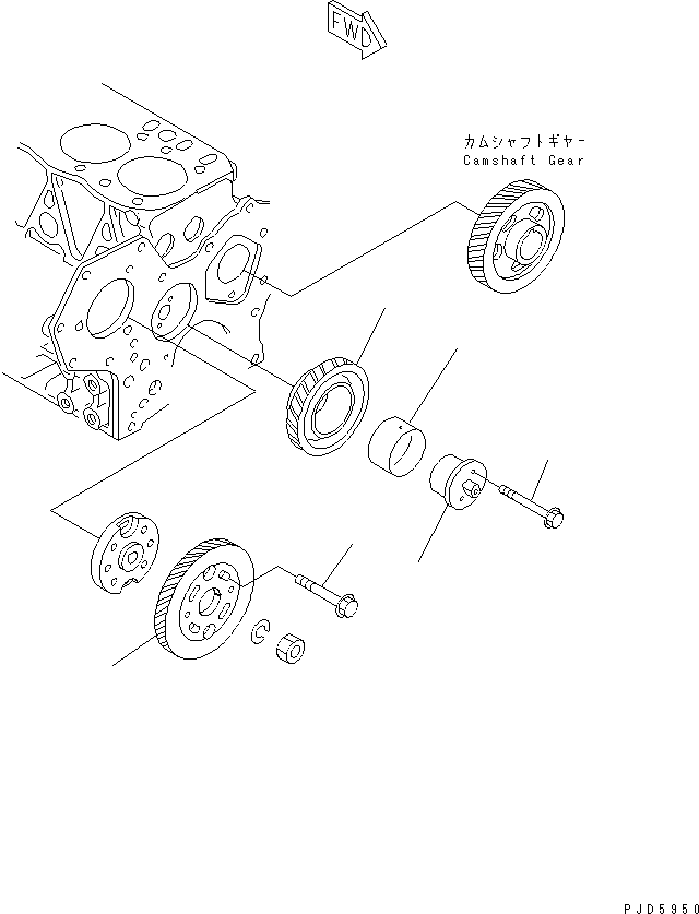 Komatsu parts book diagram for 4D84E-3E S/N 03508-UP: DRIVE GEAR(#12182-)