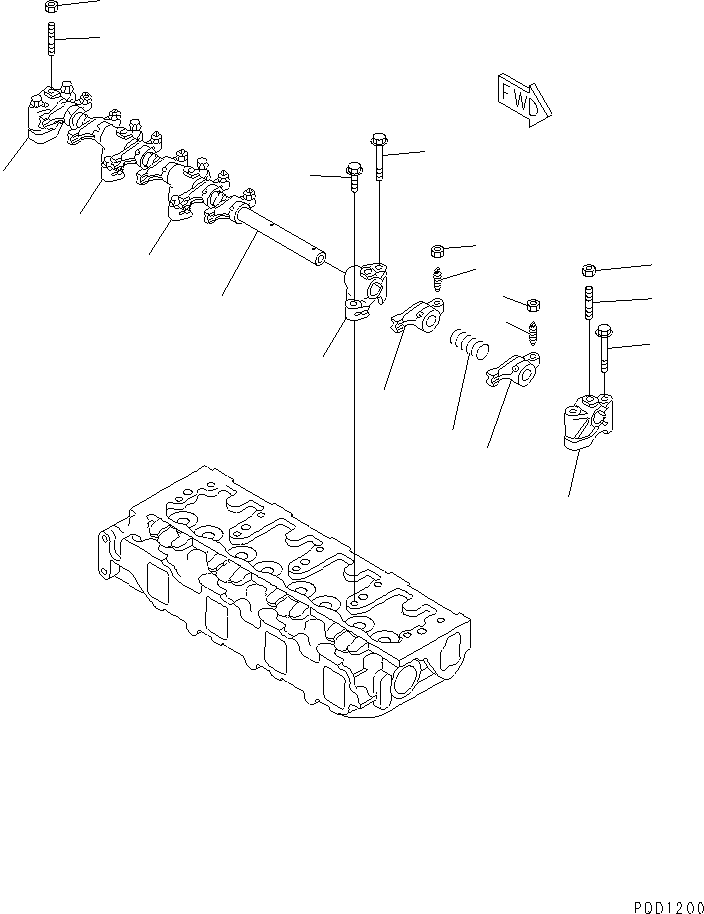 Komatsu parts book diagram for 4D84E-3E S/N 03508-UP: ROCKER ARM