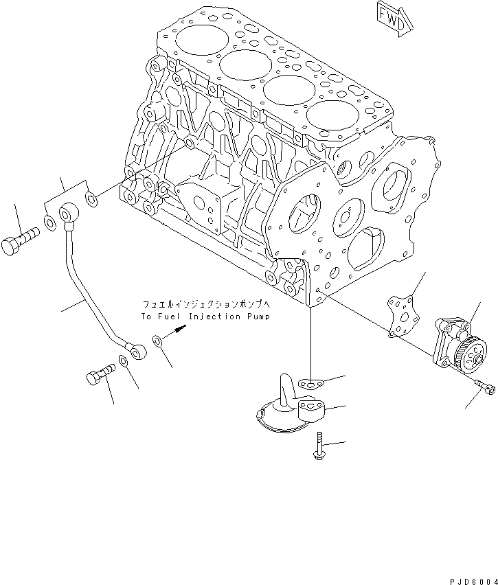 Komatsu parts book diagram for 4D84E-3E S/N 03508-UP: LUBRICATING OIL PUMP(#06291-)
