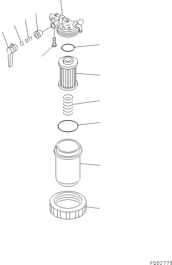 Komatsu parts book diagram for 4D84E-3E S/N 03508-UP: FUEL FILTER(#06291-)