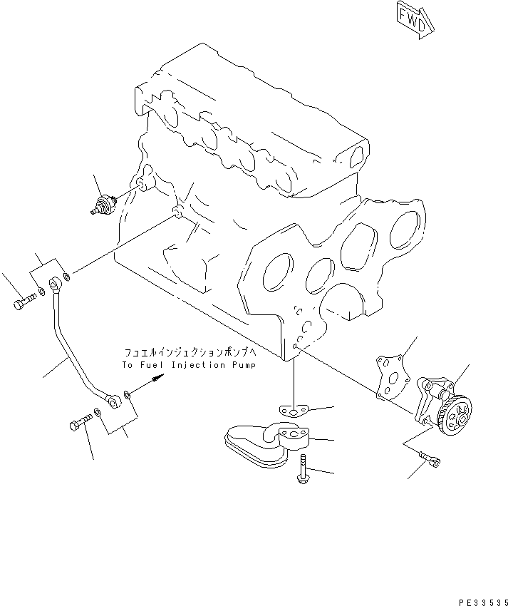 Engines Komatsu / 4D84E-3B S/N 00000-UP(4d84e-3c) / LUBRICATING OIL PUMP AND PIPING(#00141-)(090010 : 0302)