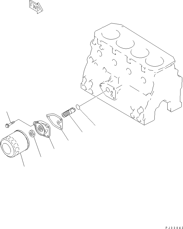 Engines Komatsu / 4D84E-3B S/N 00000-UP(4d84e-3c) / LUBRICATING OIL FILTER AND MOUNTING(#00141-)(090020 : 0312)