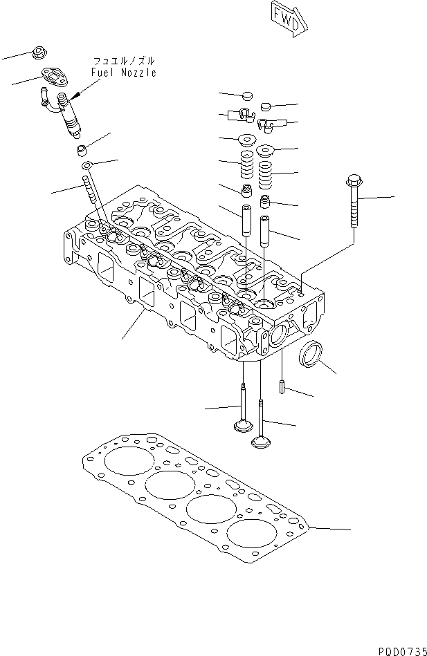 Engines Komatsu / 4D88E-3D S/N 00101-UP(4d88e-1c) / CYLINDER HEAD(030010 : A1010-A0A1)