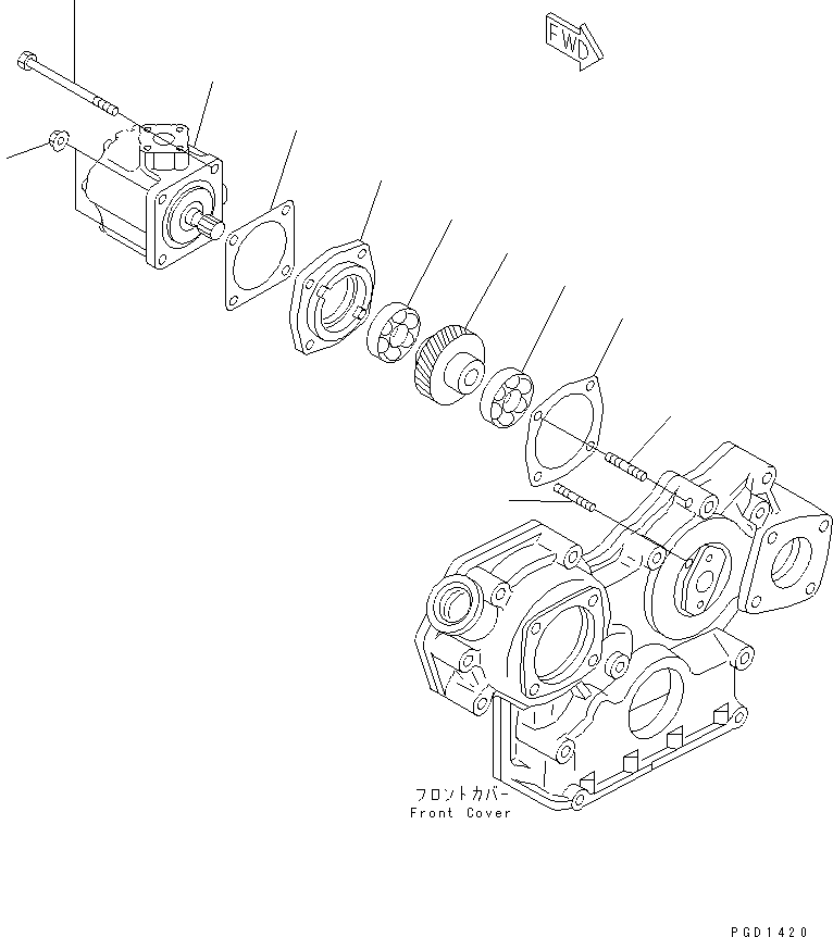 Engines Komatsu / 4D88E-3D S/N 00101-UP(4d88e-1c) / HYDRAULIC PUMP AND MOUNTING(#11310-)(030190 : A2610-A0A2)