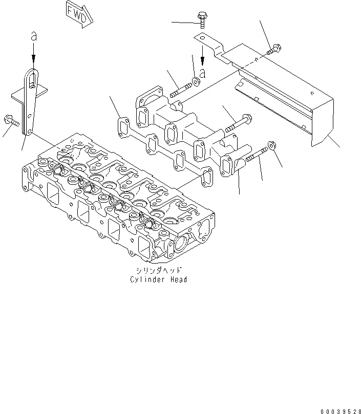 Engines Komatsu / 4D88E-3GB S/N 00101-UP(4d88e-2c) / EXHAUST MANIFOLD(#17626-)(030080 : A1510-A0A4)