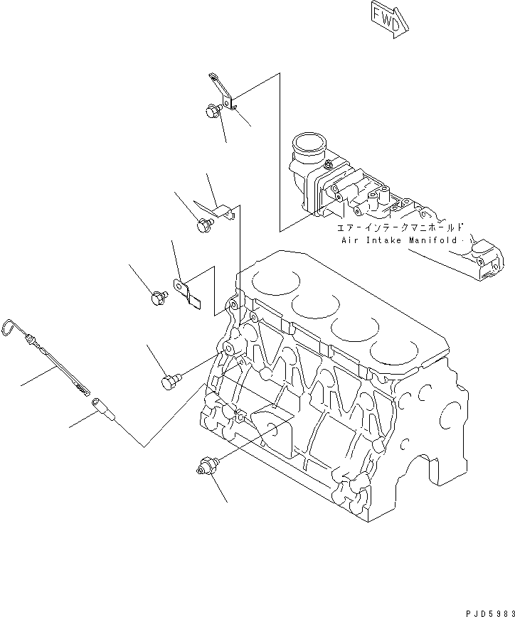 Engines Komatsu / 4D88E-3GB S/N 00101-UP(4d88e-2c) / CYLINDER BLOCK ACCSESSORY(#17626-)(030110 : A2011-A0A4)