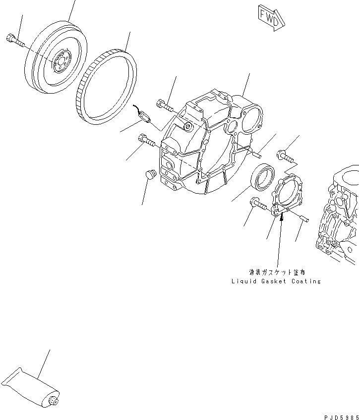 Engines Komatsu / 4D88E-3GB S/N 00101-UP(4d88e-2c) / FLYWHEEL AND FLYWHEEL HOUSING(#17626-)(030150 : A2210-A0A5)