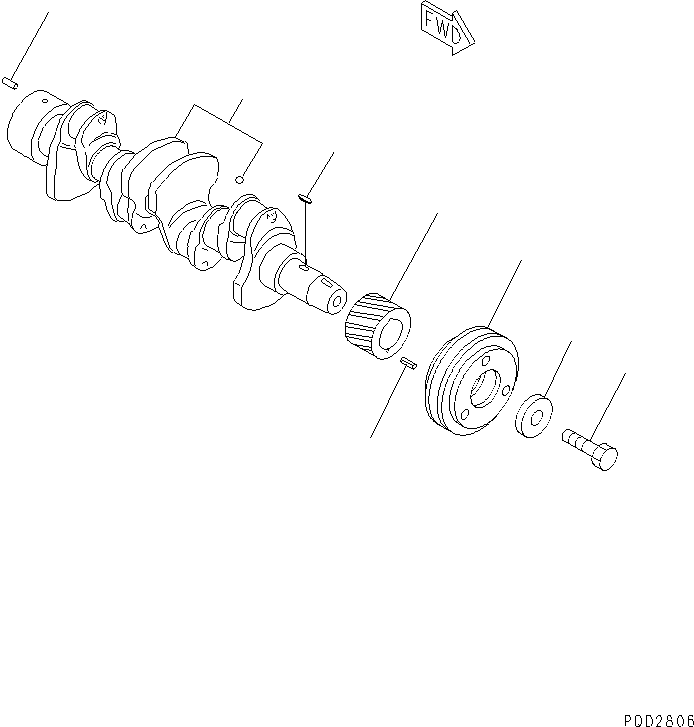 Engines Komatsu / 4D88E-3GB S/N 00101-UP(4d88e-2c) / CRANKSHAFT(#17626-)(030160 : A2310-A0A4)