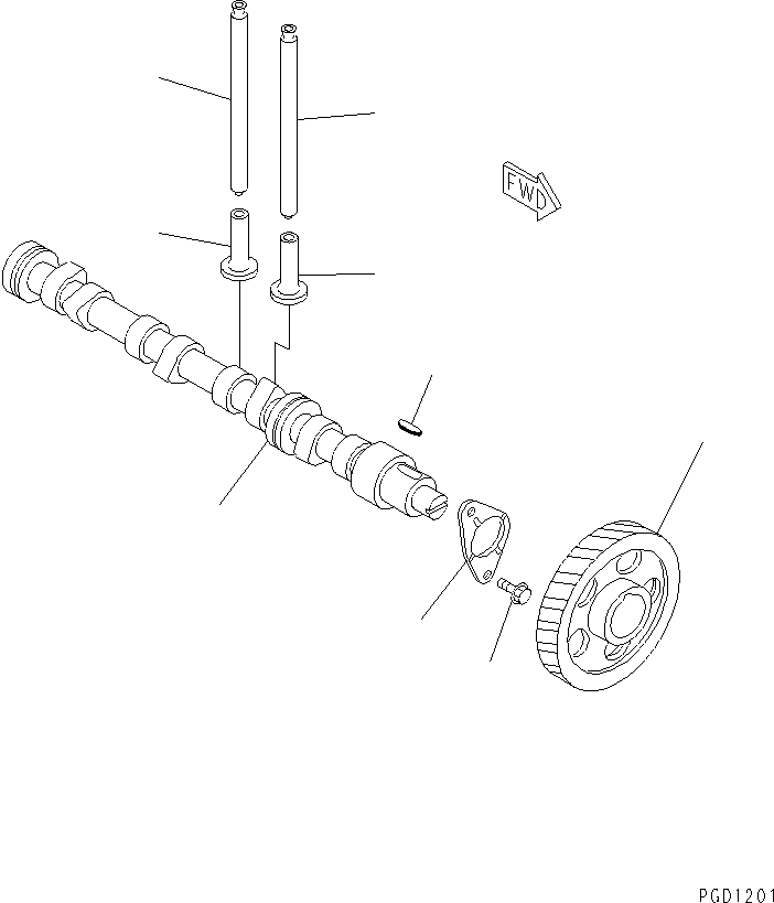 Engines Komatsu / 4D88E-3GB S/N 00101-UP(4d88e-2c) / CAMSHAFT AND TAPPET(#00145-)(030190 : A2510-A0A1)