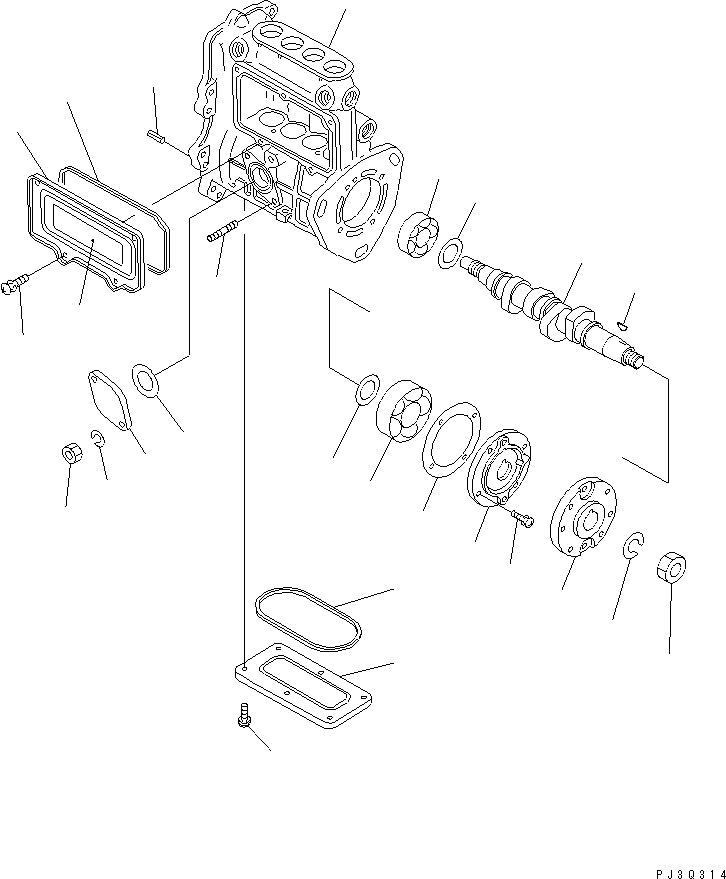Engines Komatsu / 4D88E-3GB S/N 00101-UP(4d88e-2c) / FUEL INJECTION PUMP (PUMP) (1/2) (INNER PARTS)(#17626-)(030230 : A4010-B0A9)
