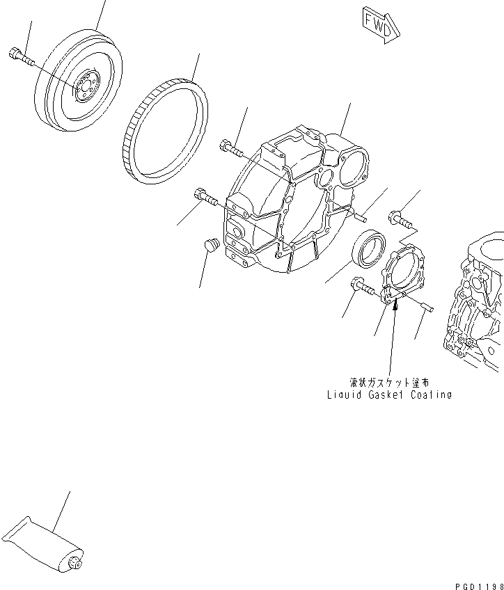 Engines Komatsu / 4D88E-3C-M S/N 00101-UP(4d88e-3r) / FLYWHEEL AND FLYWHEEL HOUSING(#11310-)(030150 : A2210-A0A2)