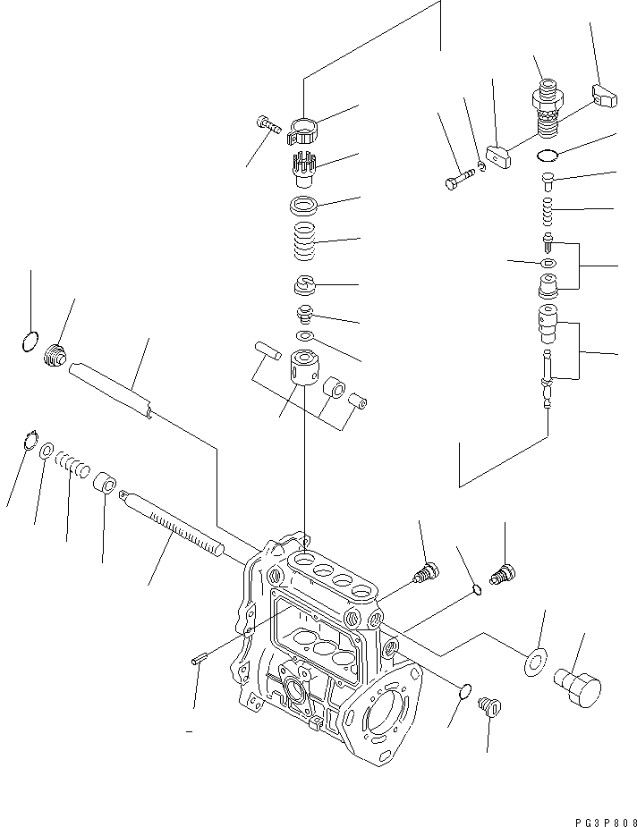 Engines Komatsu / 4D88E-3C-M S/N 00101-UP(4d88e-3r) / FUEL INJECTION PUMP (PUMP) (2/2) (INNER PARTS)(#11310-)(030250 : A4010-C0A4)