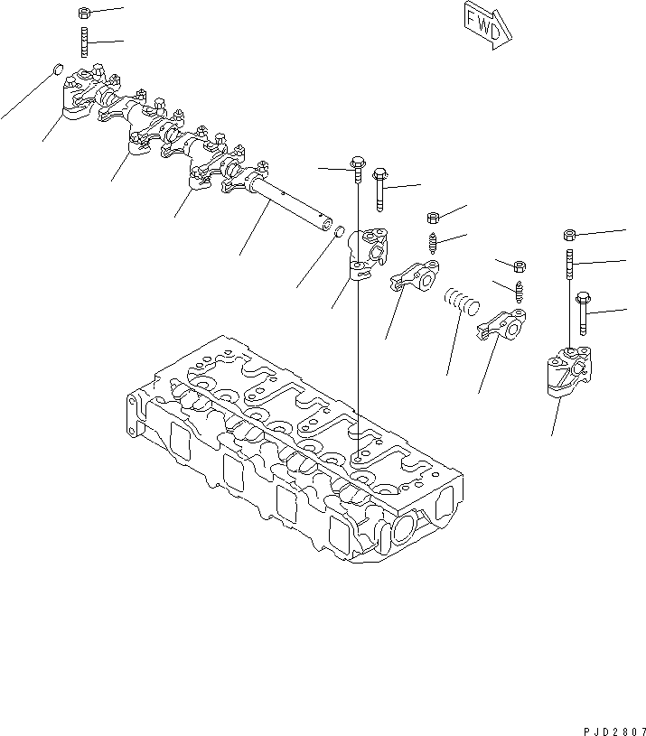Komatsu parts book diagram for 4D88E-3F S/N 00101-UP: ROCKER ARM