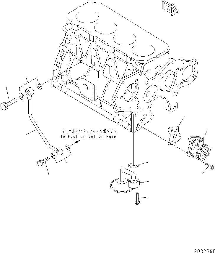 Komatsu parts book diagram for 4D88E-3F S/N 00101-UP: LUBRICATING OIL PUMP(#12707-)